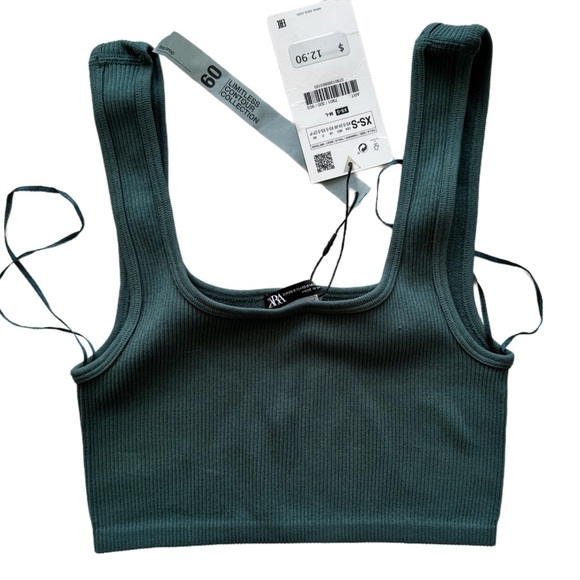 Zara crop tank, blue teal, size xsmall small, NWT - Picture 1 of 2